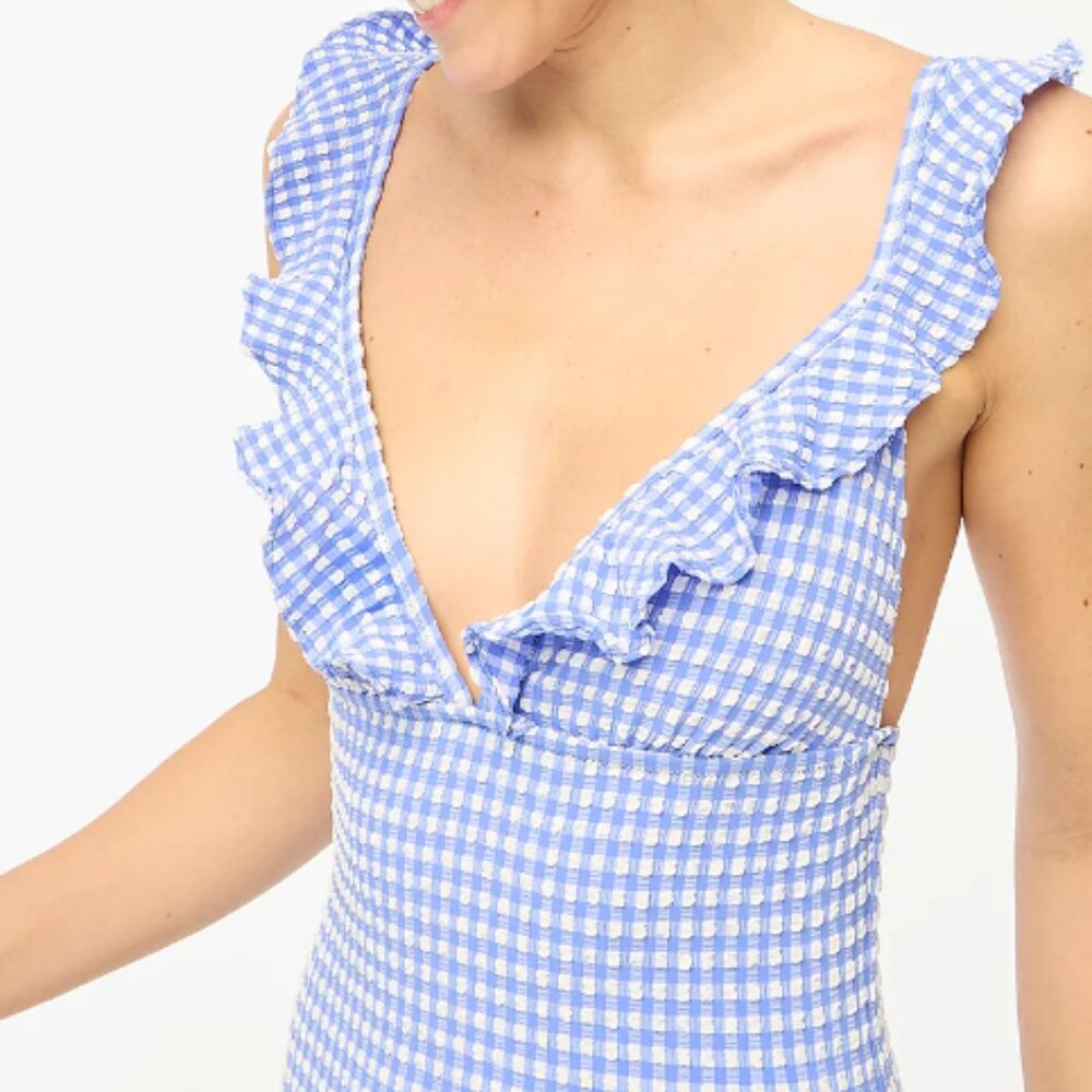 J.Crew Gingham One Piece Bathing Suit